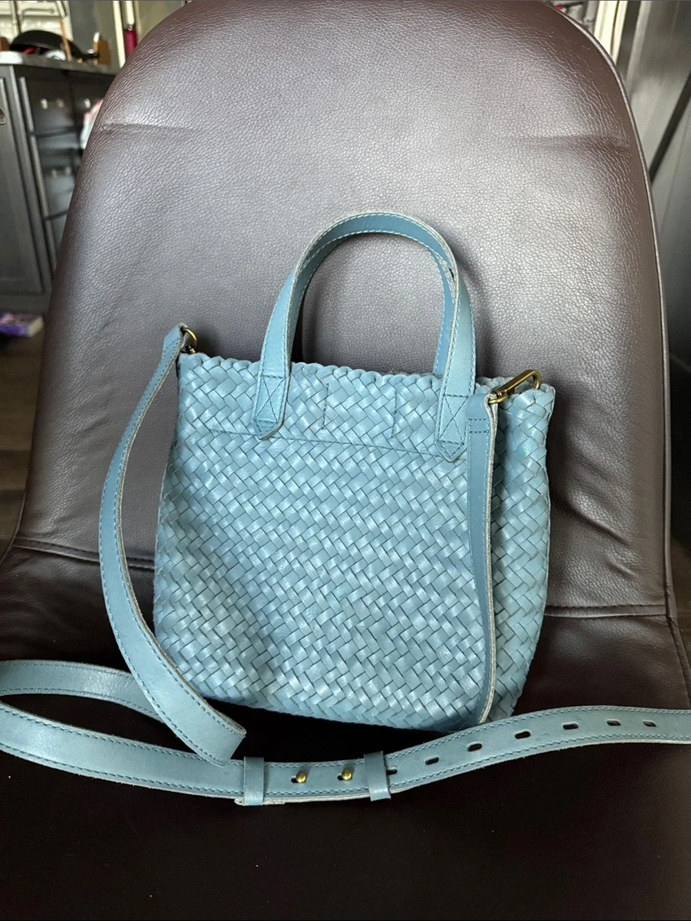 Madewell woven leather The small transport crossbody